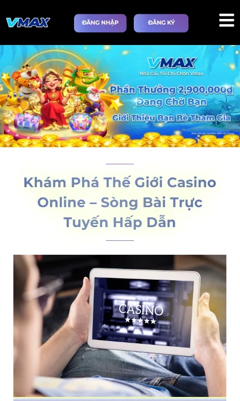 Giao diện trang chủ Vmax